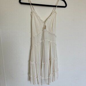 Illa Illa Cream Flowy Open Back Mini Dress